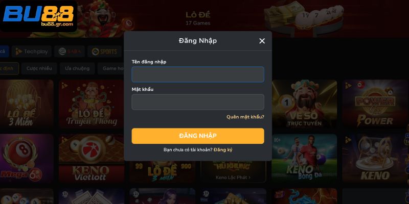 Các bước đăng nhập vào tài khoản BU88 chính xác