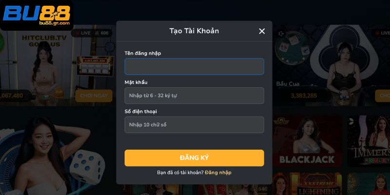 Chi tiết từng bước đăng ký tài khoản tại BU88