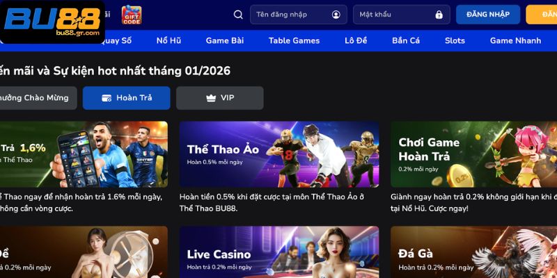 Giới thiệu sơ lược khuyến mãi của BU88